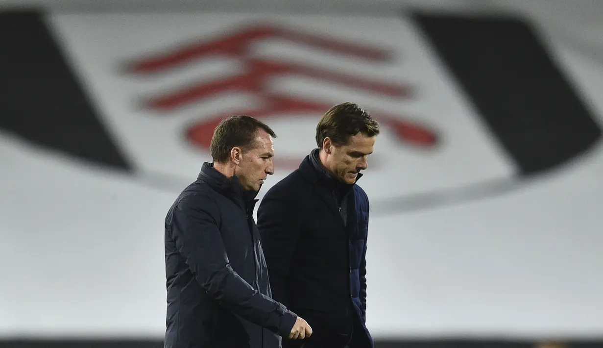 Kini tim besutan Brendan Rodgers itu menempati posisi ketiga dengan raihan 42 poin dari 22 pertandingan. (Glyn Kirk/Pool via AP)