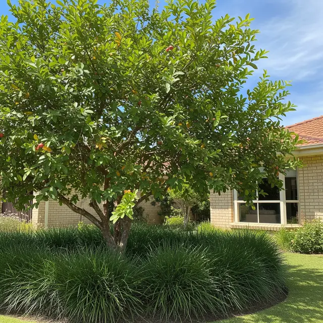 Pohon Buah yang Cocok untuk Halaman Rumah dengan Rumput Gajah Mini (Image by gemini AI)