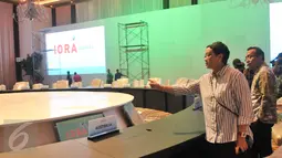 Menteri Luar Negeri Retno LP Marsudi melihat kesiapan venue yang akan digunakan untuk IORA di Jakarta Convention Centre (JCC), Jakarta, Sabtu (4/3). Indonesia akan menjadi tuan rumah KTT IORA di Jakarta pada 5-7 Maret 2017.  (Liputan6.com/Yoppy Renato)