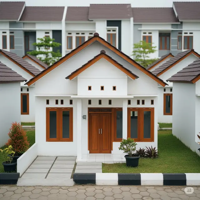 Rumah Sederhana Cat Putih. Foto: Gemini
