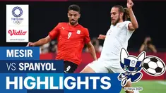 Berita video highlights pertandingan sepak bola putra Olimpiade Tokyo 2020 antara Mesir melawan Spanyol di Sapporo Dome, Kamis (22/7/2021) sore WIB.