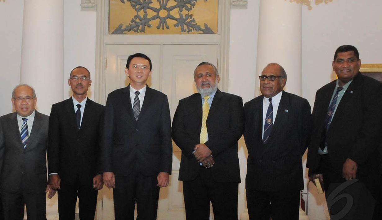 Pemprov DKI diwakili Wakil Gubernur Basuki Tjahaja Purnama, sedangkan dari Fiji hadir beberapa pejabat dari National Fire Authority (NFA), (22/9/14). (Liputan6.com/Herman Zakharia)