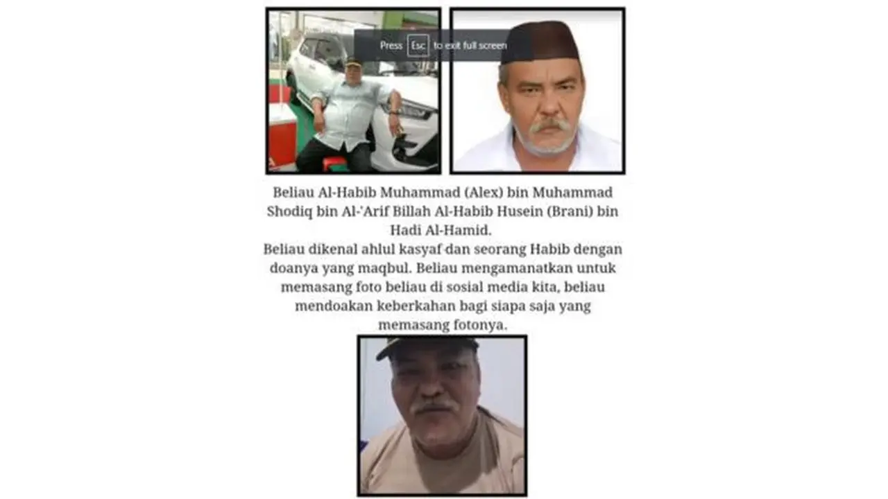 Pesan Viral Habib Muhammad Alex Alhamid