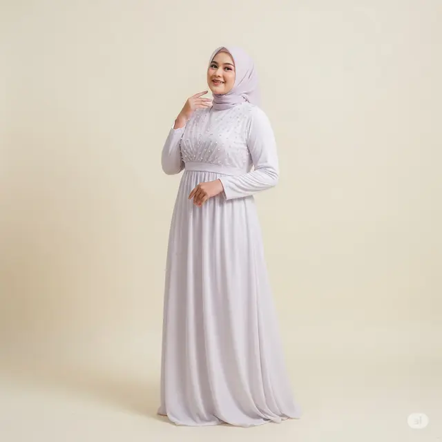 Model Brokat Gamis untuk Orang Gemuk. Foto: Gemini