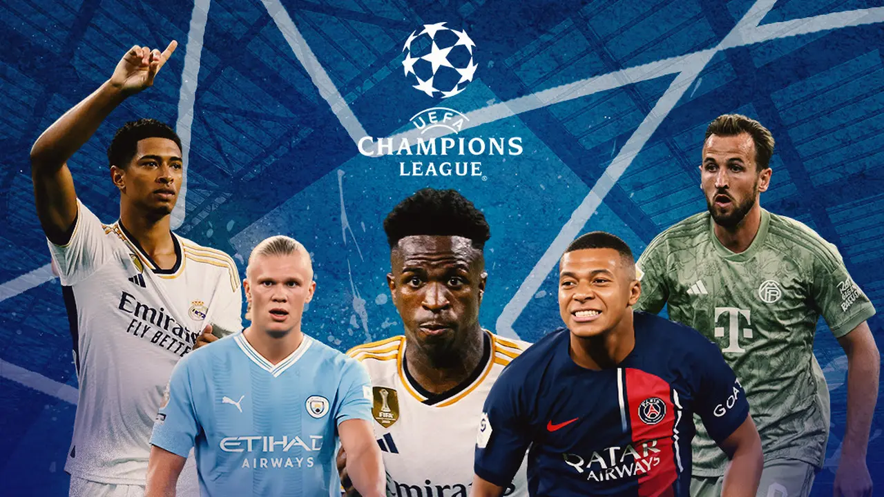 Liga Champions - Kylian Mbappe, Jude Bellingham, Harry Kane, Erling Haaland, Vinicius Junior