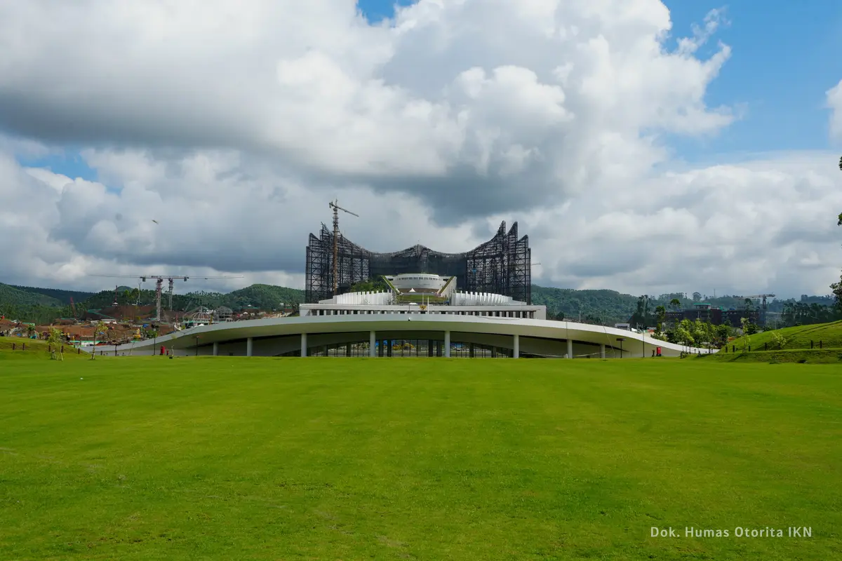 Kesiapan jelang seremoni perayaan HUT RI ke-79 di IKN pada 17 Agustus 2024. (Foto: Otorita IKN)
