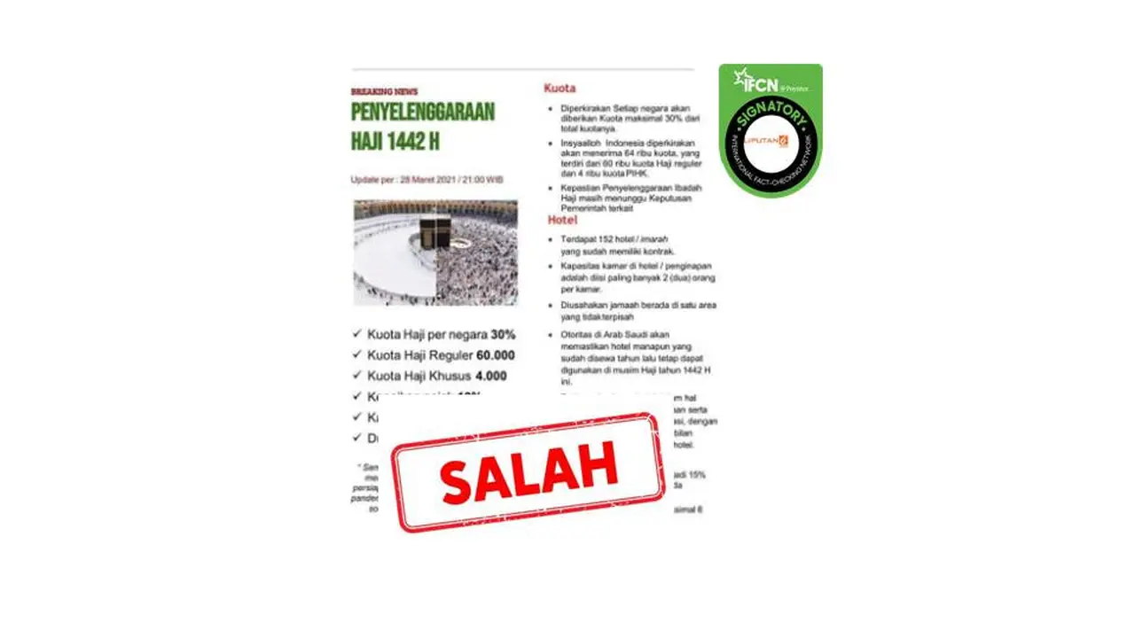 Cek Fakta informasi Ibadah Haji