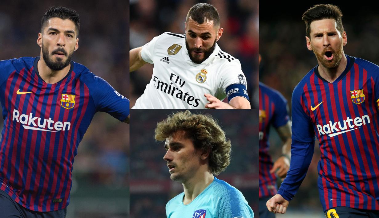 Maski tidak mencetak sebiji gol saat melawat ke kandang Huesca namun bintang barcelona, Lionel Messi tetap berada di puncak daftar pencetak gol La Liga hingga pekan ke-31 (Kolase Foto AFP)