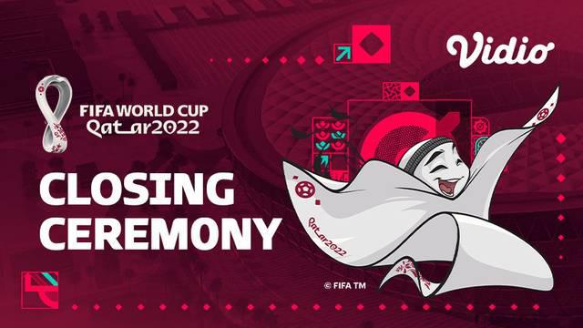 Berita video kemeriahan closing ceremony di Piala Dunia 2022 yang digelar di Stadion Lusail, Qatar, Minggu (18/12/2022) malam hari WIB.
