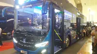 Bus listrik MAB di JIEXPO Kemayoran (Yurike/Liputan6.com)