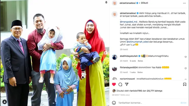 Wali Kota Bandung Oded M Danial Meninggal Dunia, Oki Setiana Dewi: Akhir Hidup yang Membuat Iri