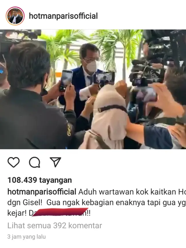 Unggahan Hotman Paris. (Foto: Instagram @hotmanparisofficial)