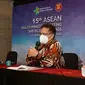 Menteri Kesehatan RI Budi Gunadi Sadikin saat konferensi pers "15th ASEAN Health Ministers Meeting and Related Meetings" di Hotel Conrad, Nusa Dua Bali pada Sabtu, 14 Mei 2022. (Dok Kementerian Kesehatan RI)