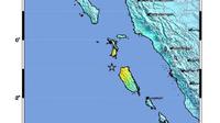 Gempa Magnitudo 7,3 menguncang wilayah Mentawai Sumbar, Selasa (25/4/2023), pukul 03.00.57 WIB. Hasil analisis BMKG, gempa Mentawai ini memiliki parameter update dengan Magnitudo M6,9. (Liputan6.com/ BMKG)