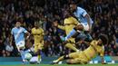 Manchester City berhasil memetik kemenangan penting saat menjamu Crystal Palace untuk tetap memanaskan persaingan juara Liga Inggris 2025/2026 pada Rabu (13/05/2026) waktu setempat. (AFP/Darren Staples)