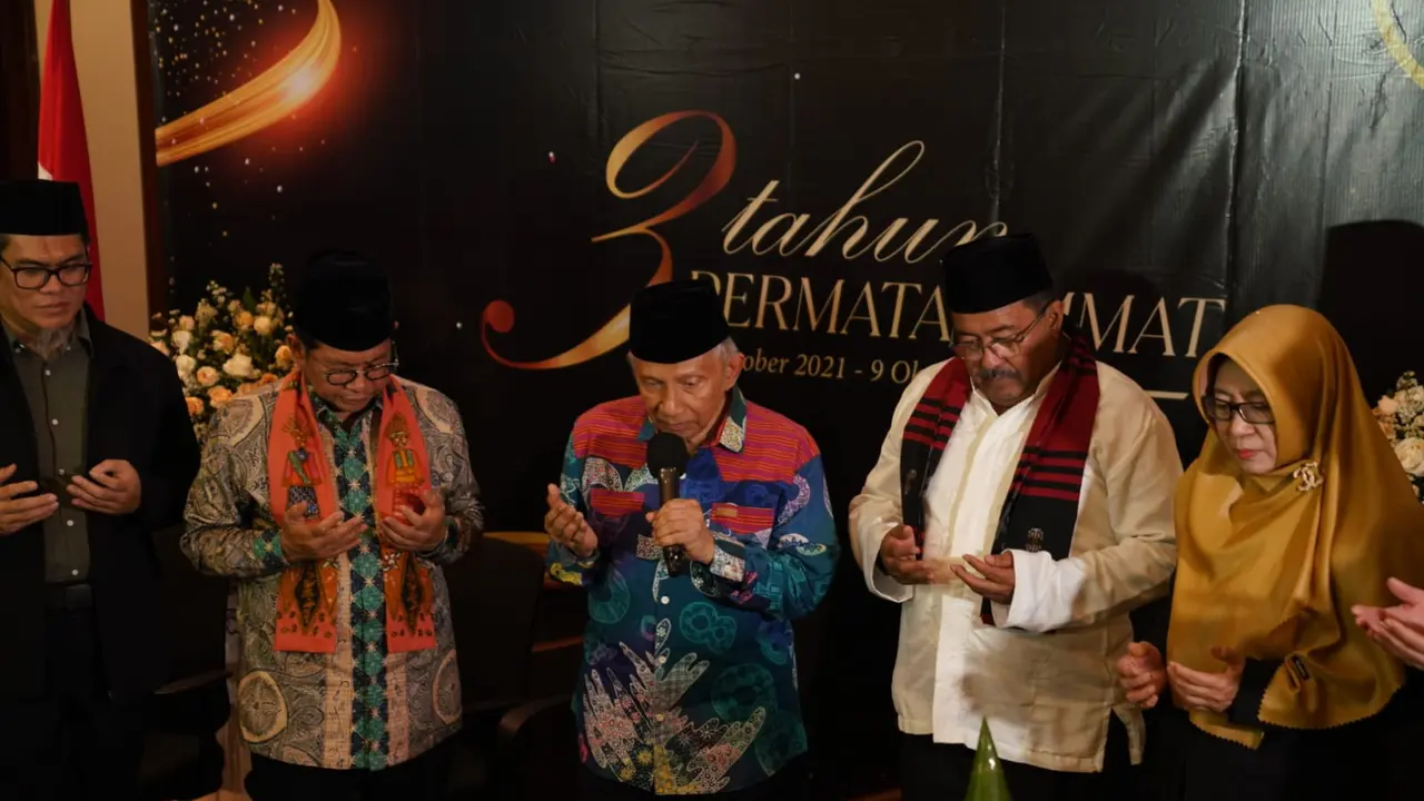 Ketua Umum Partai Ummat Amien Rais bersama kader Permata Ummat siap terjun langsung membantu mensosialisasikan visi dan misi Mas Pram dan Bang Doel untuk Jakarta Menyala. (Foto: Tim Dokumentasi Pramono-Si Doel)
