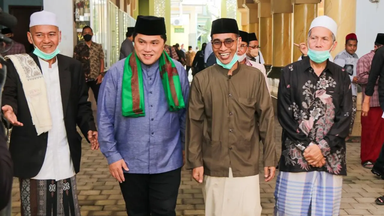 Menteri BUMN Erick Thohir menghadiri acara Silaturahmi dan Halal Bihalal di Ponpes Darussalam Blokagung, Banyuwangi, Jawa Timur. (Foto: Istimewa)