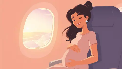 Naik pesawat saat hamil? Bumil harus cek kondisi kesehatan dan kebijakan maskapai penerbangan agar perjalanan aman dan nyaman. (Ilustrasi by AI)