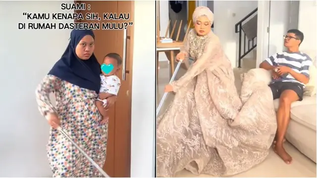 6 Potret Wanita Ikut Tren 'Kenapa di Rumah Dasteran Mulu', Perubahannya Totalitas
