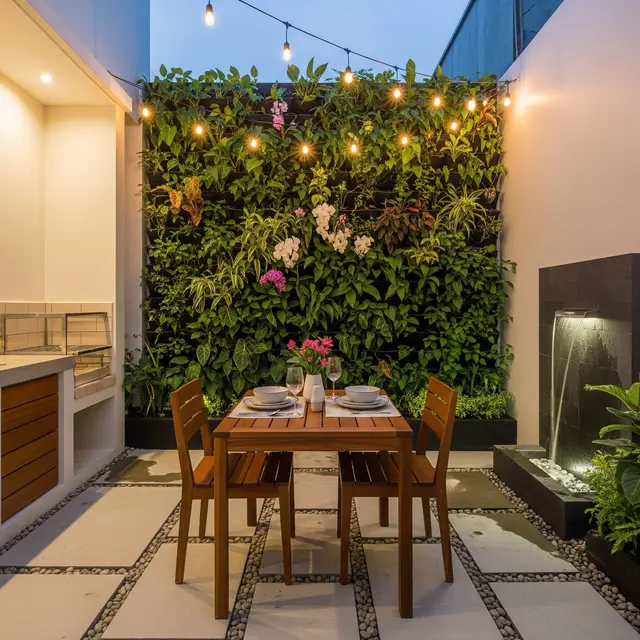 Inspirasi Halaman Belakang Rumah Kecil Tapi Multifungsi untuk Tempat Makan Outdoor