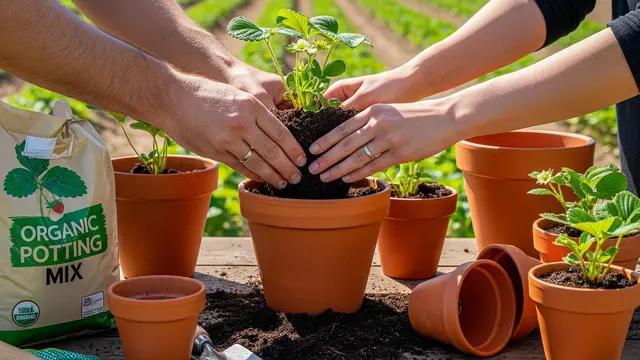 Menanam Stroberi di Pot