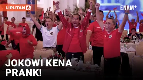 VIDEO: Momen Jokowi Kena 'Prank' Gol Timnas Indonesia U-23