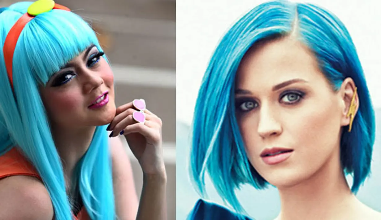 Gaya mantan personel Duo Racun, Janeta Janet yang colorful memunculkan anggapan ia mengikuti gaya Katy Perry. (Istimewa)