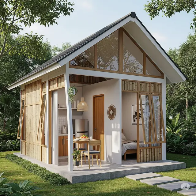 Model Rumah Sederhana Masa Tua yang Nyaman Rumah Prefabrikasi Ramah Anggaran. Foto: Gemini
