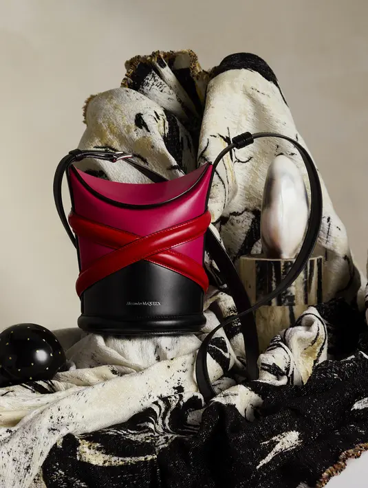 Tas Curve yang diciptakan oleh Alexander McQueen ini hadir dalam Spring/Summer 2021. Dipadukan dengan motif anemon pada koleksi Fall/Winter 2021 yang menjadikan tampilan lebih modern.(Alexander McQueen)