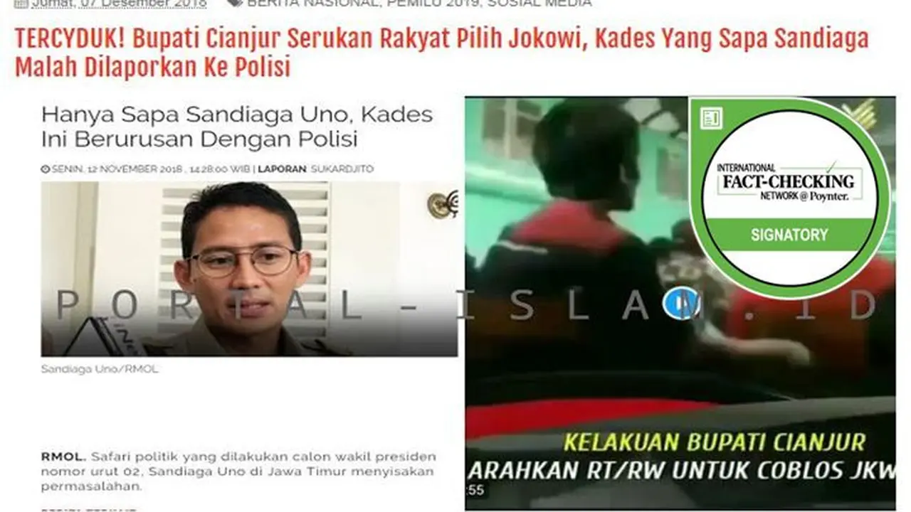 [Cek Fakta] Bupati Cianjur Ajak Warganya Coblos Jokowi-Ma'ruf?
