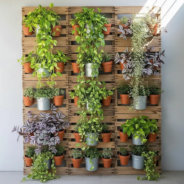 Kebun Rumah Bernuansa Kayu dan Tanaman Hias (Image by Gemini AI)