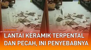 Kejadian mengejutkan terjadi di sebuah rumah ketika lantai keramiknya terpental dan pecah mengundang perhatian.