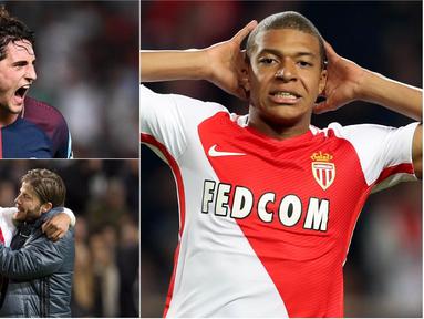 Berikut ini Kylian Mbappe dan lima wonderkid di Ligue 1 Prancis musim 2017/2018. (Kolase foto-foto dari AFP)