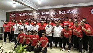 PBVSI Lepas Timnas Bola Voli Putra Indonesia ke  SEA V Cup 2026, Targetkan Juara
