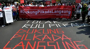 Salah satu unjuk rasa menolak RUU Pilkada di Jakarta (Liputan6.com/Miftahul Hayat)