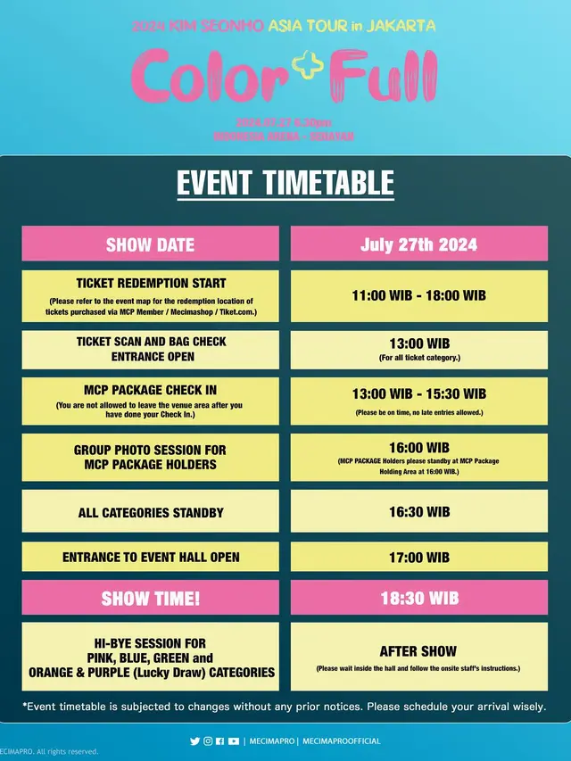 Timetable fan meeting Kim Seon Ho