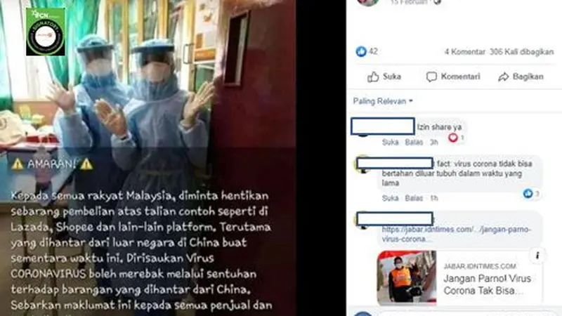 cek fakta Virus Corona bisa menular lewat barang dari China