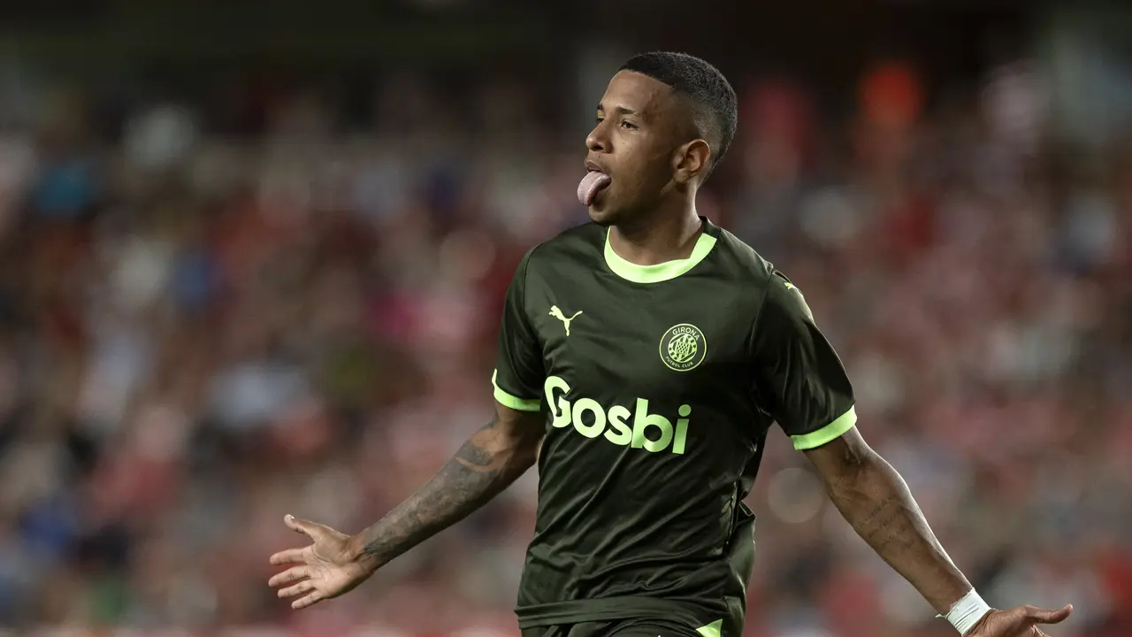 Savio alias Savinho beraksi bersama Girona di LaLiga