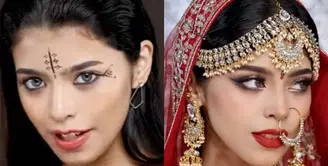 Lihat di sini beberapa potret hasil Jharna Bhagwani ikut tren makeup Asoka.
