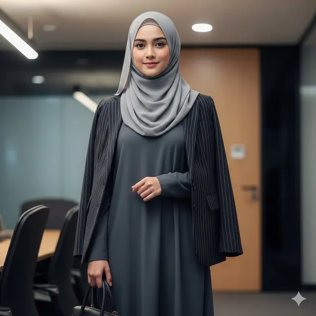 Dress Turtle Neck Polos + Blazer Bergaris (Pinstripe)