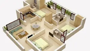 Desain rumah sederhana 3 kamar tidur type 36 (Sumber: Pinterest @Rianna Farnklin)