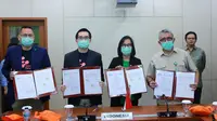 Grab bersama Good Doctor Technology Indonesia telah menandatangani Perjanjian Kerja Sama dengan Kementerian Kesehatan untuk screening Covid-19. (sumber: Grab)
