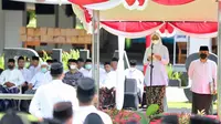 Bupati Banyuwangi Ipuk Fiestiandani menjadi Insfektur upacara pada upacara hari santri nasional 2022 (Istimewa)