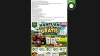 Cek Fakta: Tidak Benar Link Pendaftaran Bantuan Traktor Gratis dari Pemerintah