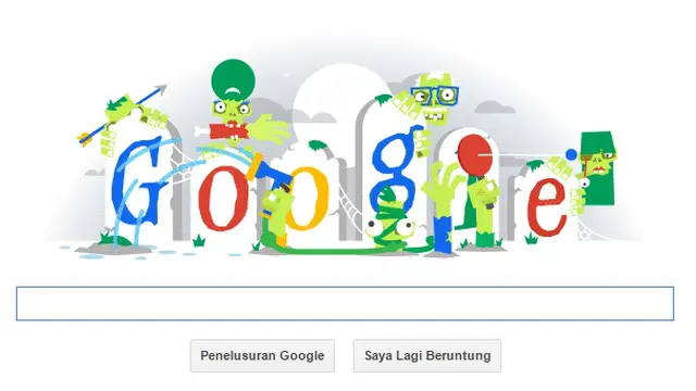 Google doodle untuk memperingati Halloween