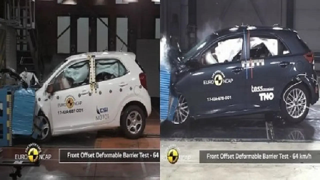 Uji tabrak Kia Picanto dan Rio (Foto:Autoevolution)