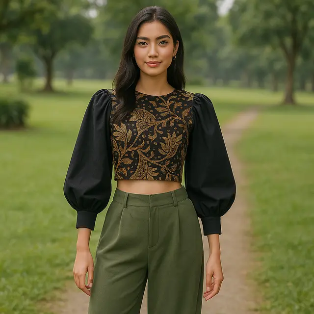 8 Model Batik Kombinasi Polosan Lengan Panjang Terbaru 2025, Anggun dan Modern