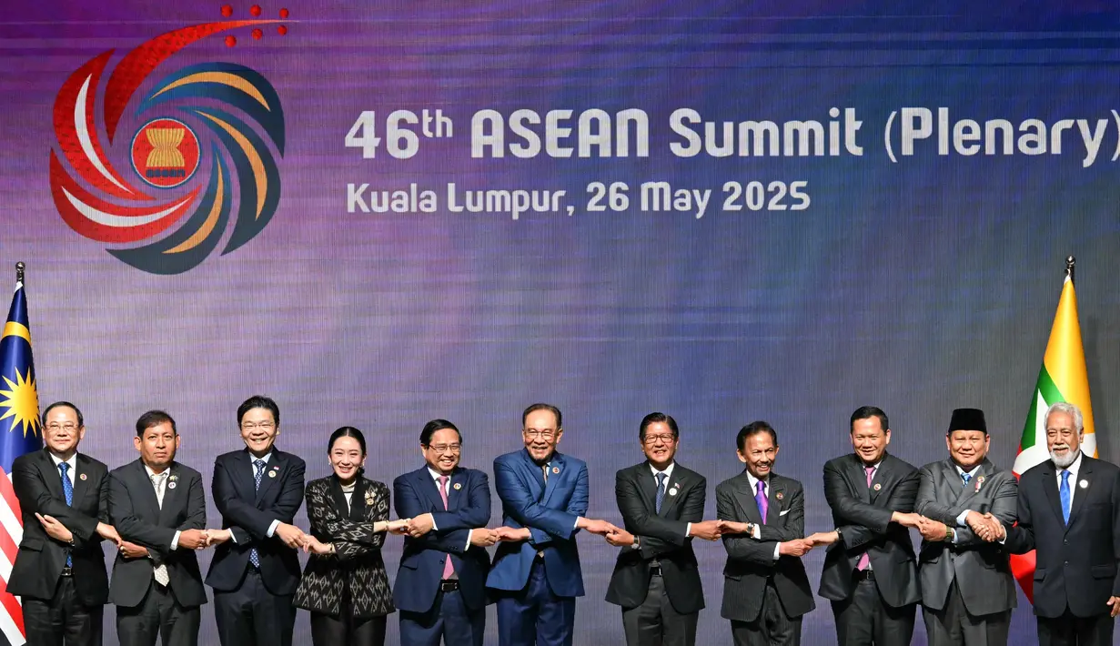 Diketahui sebelumnya, Konferensi Tingkat Tinggi (KTT) ke-46 ASEAN direncanakan akan membahas sejumlah isu, mulai dari perkembangan kawasan regional hingga persoalan ekonomi. (MOHD RASFAN/POOL/AFP)