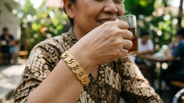 Gelang Emas Ukir Elegan