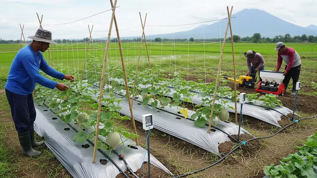 Ilustrasi Tips Efisiensi Berkebun Melon untuk Petani Sibuk/Gemini AI